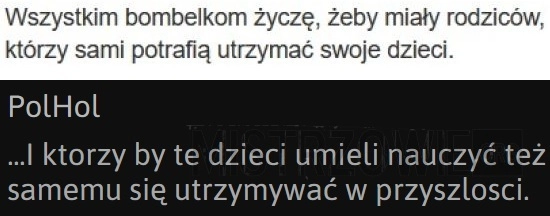 
    Życzenia dla bombelków