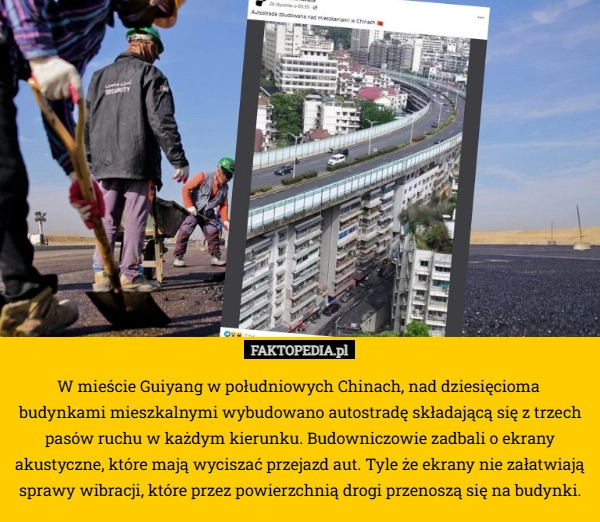 
    W mieście Guiyang w południowych Chinach, nad dziesięcioma  budynkami mieszkalnymi