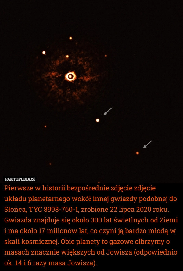 
    Pierwsze w historii bezpośrednie zdjęcie zdjęcie układu planetarnego wokół
