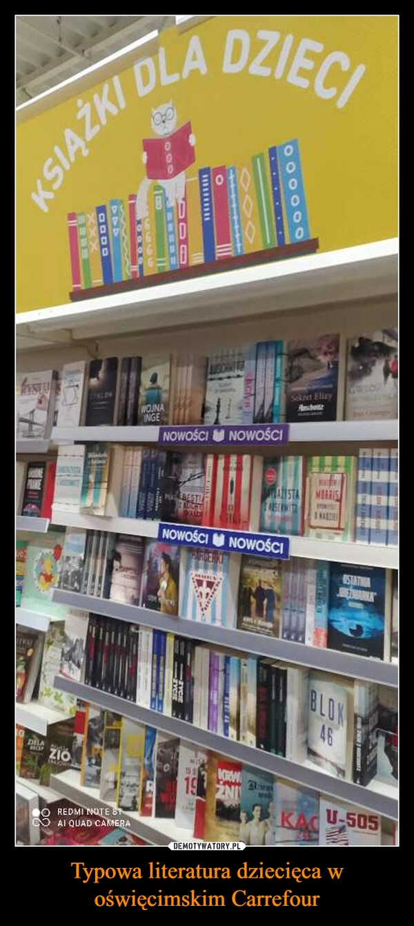 
    Typowa literatura dziecięca w oświęcimskim Carrefour