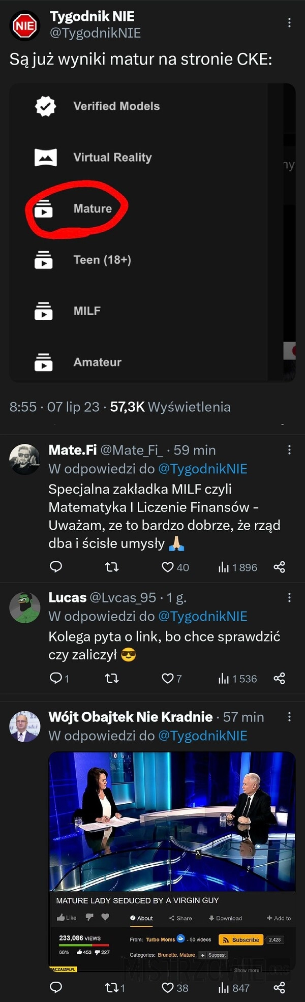 
    Wyniki matur