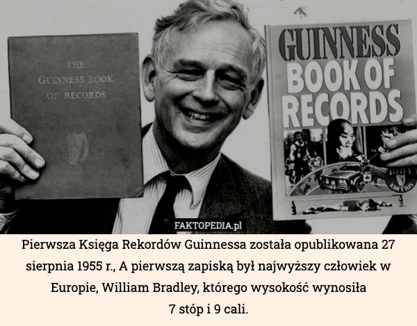 
    Pierwsza Księga Rekordów Guinnessa została opublikowana 27 sierpnia 1955