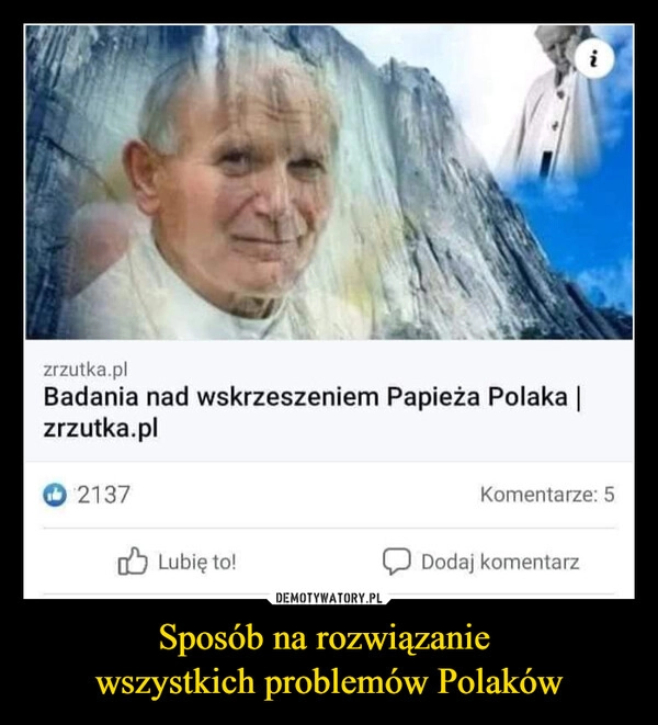 
    Sposób na rozwiązanie 
wszystkich problemów Polaków