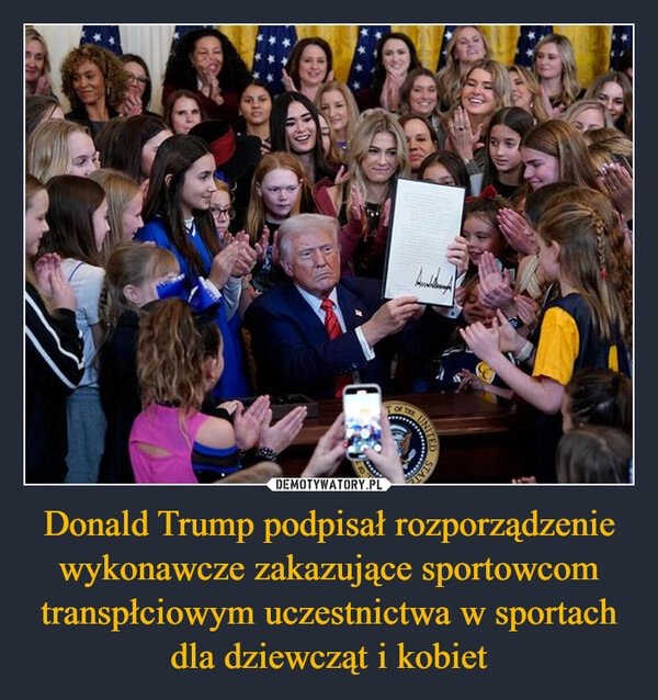 
    Donald Trump podpisał rozporządzenie wykonawcze zakazujące sportowcom transpłciowym uczestnictwa w sportach dla dziewcząt i kobiet