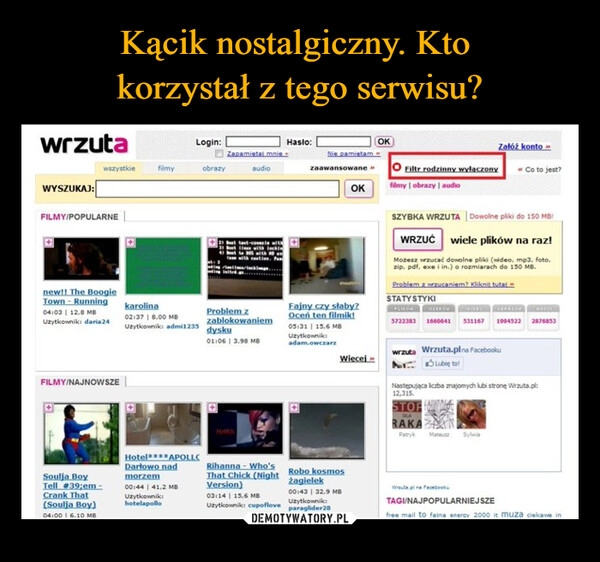 
    Kącik nostalgiczny. Kto 
korzystał z tego serwisu?