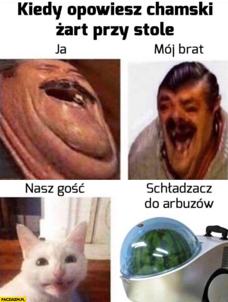 
    Kiedy opowiesz chamski żart przy stole: ja, mój brat, nasz gość, schładzacz do arbuzów