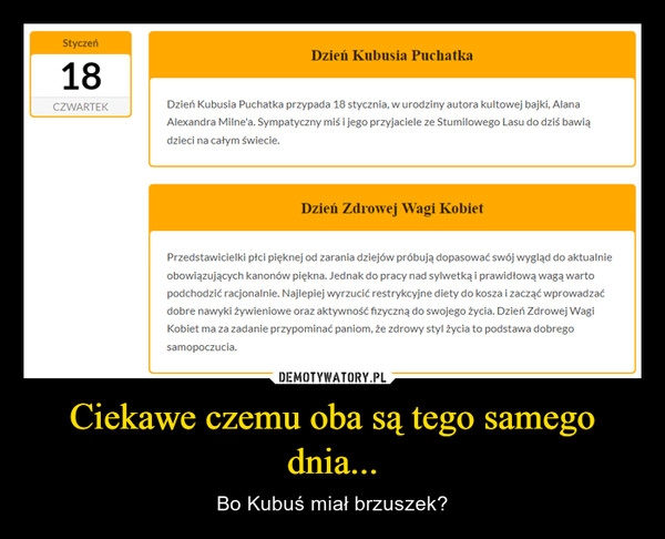 
    Ciekawe czemu oba są tego samego dnia...