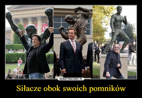 
    Siłacze obok swoich pomników