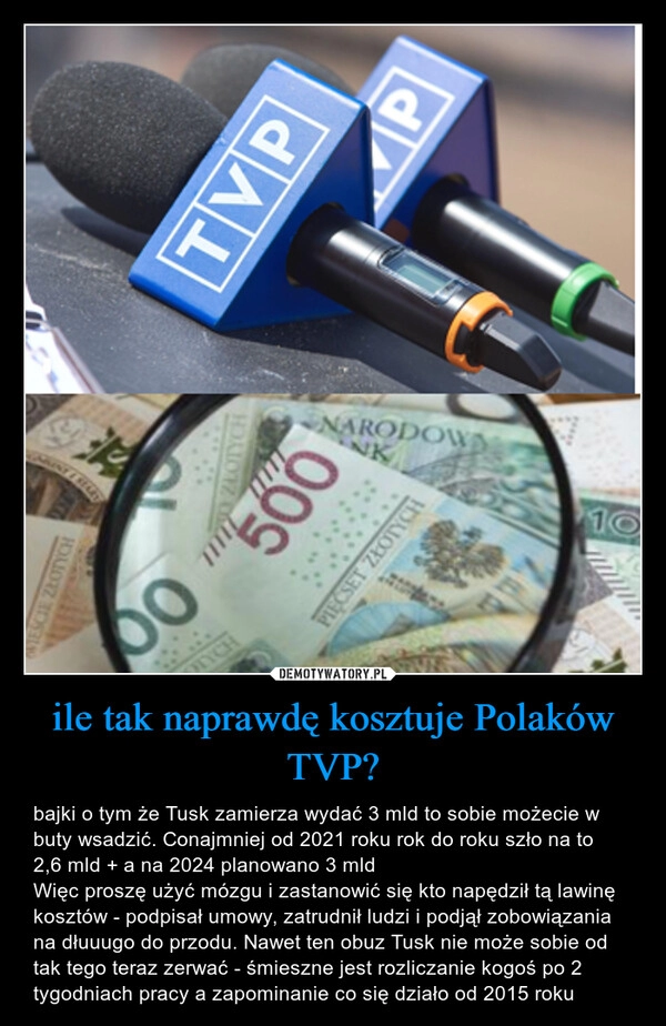 
    ile tak naprawdę kosztuje Polaków TVP?