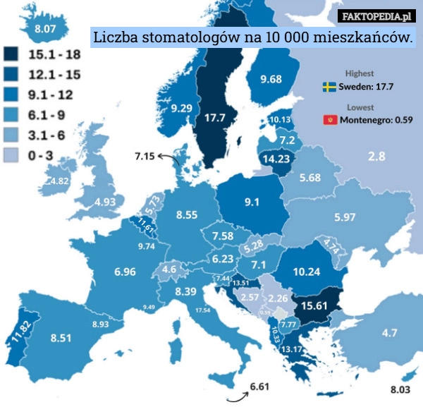 
    Liczba stomatologów na 10 000 mieszkańców.
