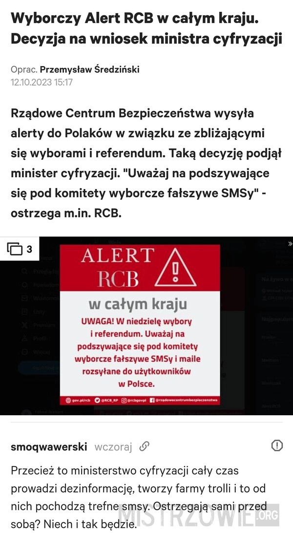 
    Wyborczy Alert RCB