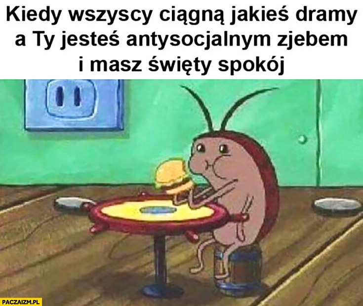 Kiedy wszyscy ciągną jakieś dramy a Ty jesteś antysocjalnym zjebem i masz święty spokój