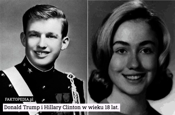 
    Donald Trump i Hillary Clinton w wieku 18 lat.