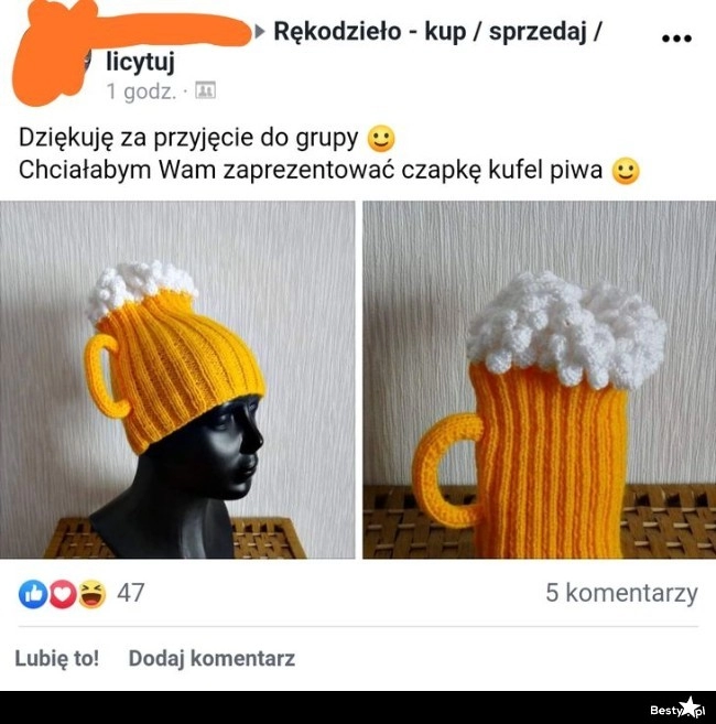 
    Czapka dla piwosza 