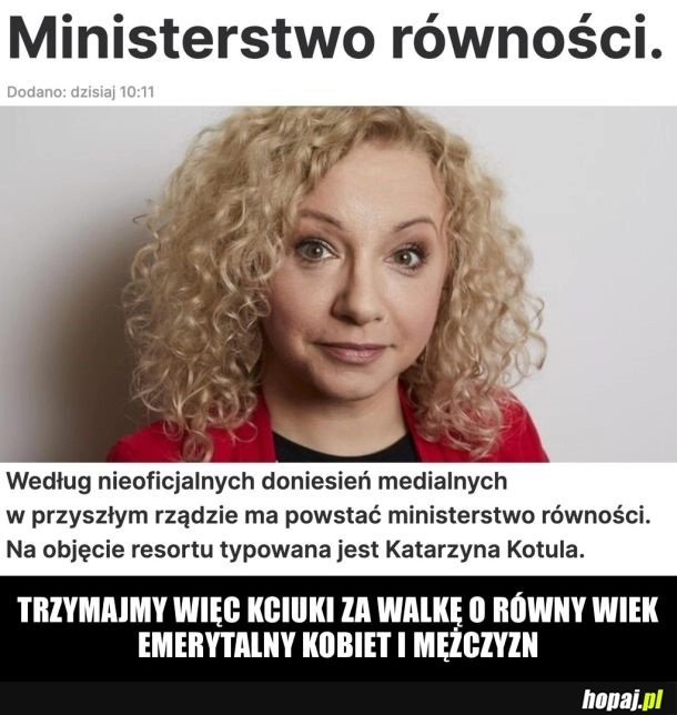 
    Ministerstwo równości