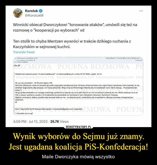 
    Wynik wyborów do Sejmu już znamy. Jest ugadana koalicja PiS-Konfederacja!