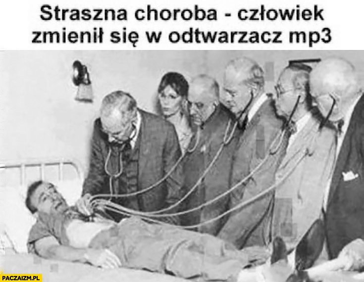 Straszna choroba człowiek zmienił się w odtwarzacz mp3