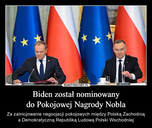 
    Biden został nominowany
do Pokojowej Nagrody Nobla