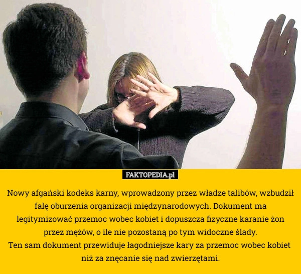 
    Nowy afgański kodeks karny, wprowadzony przez władze talibów, wzbudził falę