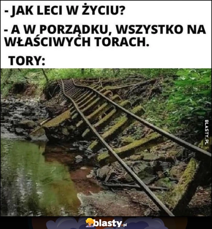 
    Jak leci w życiu? W porządku, wszystko na właściwych torach, tymczasem jak wyglądają tory