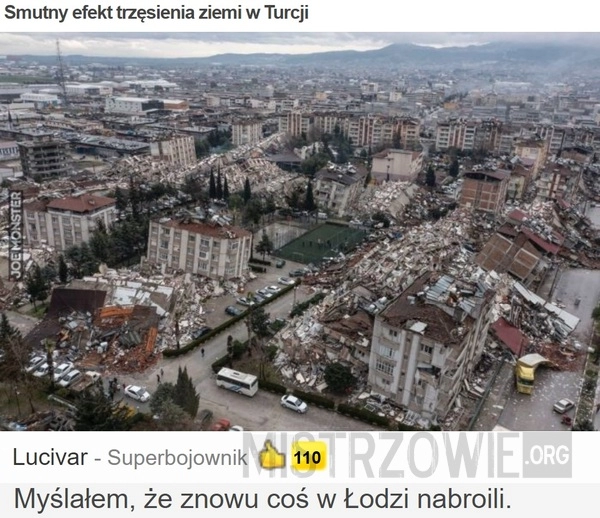 
    Smutny efekt trzęsienia ziemi w Turcji