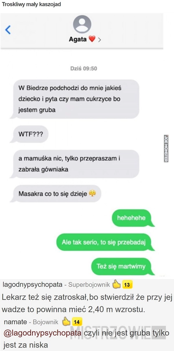 
    Troskliwy mały kaszojad