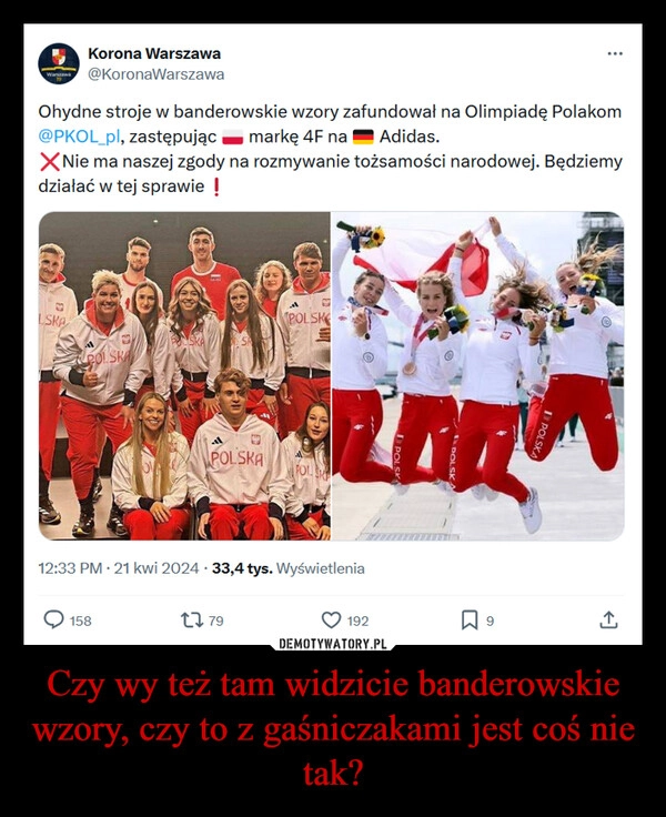 
    Czy wy też tam widzicie banderowskie wzory, czy to z gaśniczakami jest coś nie tak?