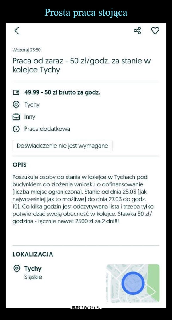 
    Prosta praca stojąca