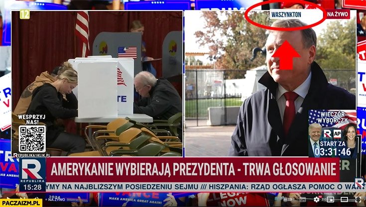 
    TV republika relacja z wyborów w USA Waszynkton