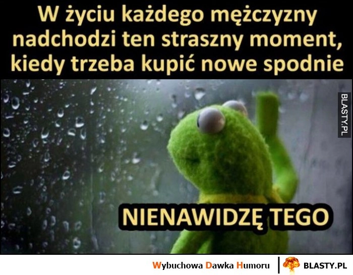 
    Kermit w życiu każdego mężczyzny nadchodzi straszny moment, kiedy trzeba kupić nowe spodnie nienawidzę tego