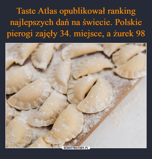 
    Taste Atlas opublikował ranking najlepszych dań na świecie. Polskie pierogi zajęły 34. miejsce, a żurek 98