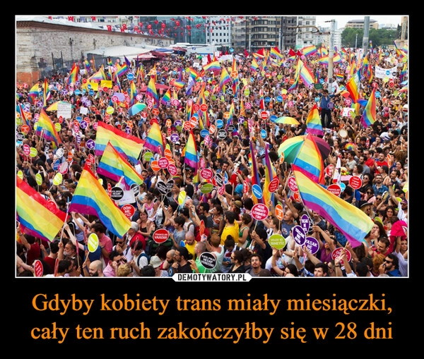 
    Gdyby kobiety trans miały miesiączki, cały ten ruch zakończyłby się w 28 dni