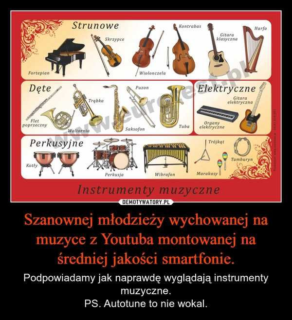 
    Szanownej młodzieży wychowanej na muzyce z Youtuba montowanej na średniej jakości smartfonie.