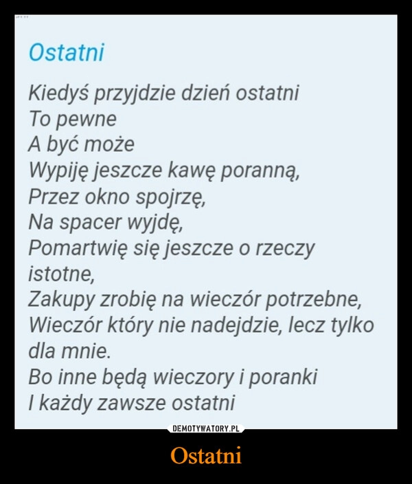 
    Ostatni