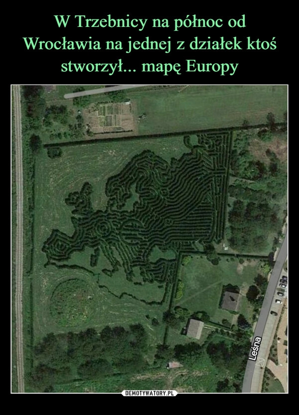 
    W Trzebnicy na północ od Wrocławia na jednej z działek ktoś stworzył... mapę Europy