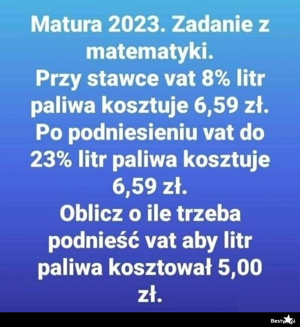 
    Zadanie maturalne 