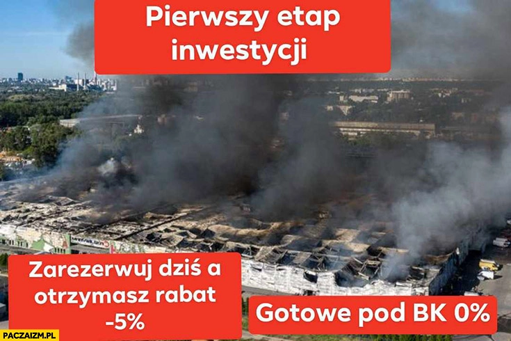 
    Pierwszy etap inwestycji zarezerwuj dziś a otrzymasz rabat gotowe pod BK0% Marywilska 44 hala pali się