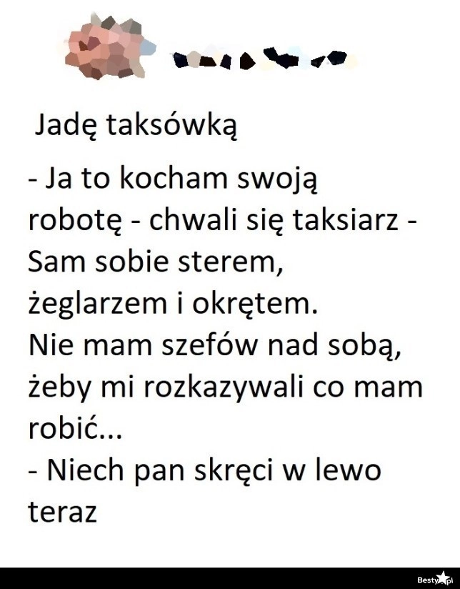 
    Zadowolony taksówkarz 