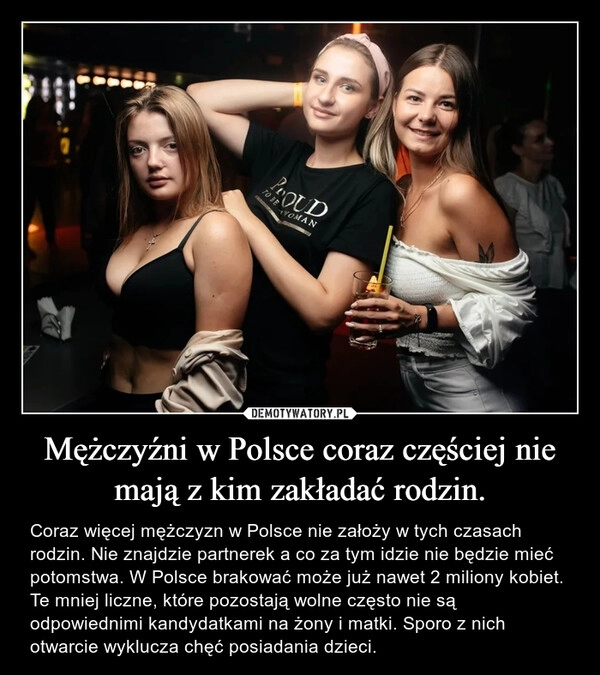 
    Mężczyźni w Polsce coraz częściej nie mają z kim zakładać rodzin.