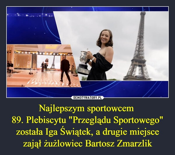 
    Najlepszym sportowcem 
89. Plebiscytu "Przeglądu Sportowego" została Iga Świątek, a drugie miejsce zajął żużlowiec Bartosz Zmarzlik