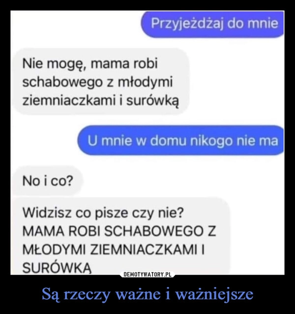 
    Są rzeczy ważne i ważniejsze