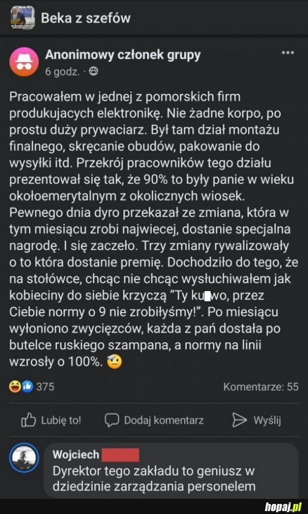 
    Geniusz w dziedzinie zarządzania personelem