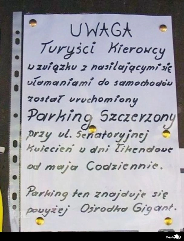 
    Parking "szczerzony" 