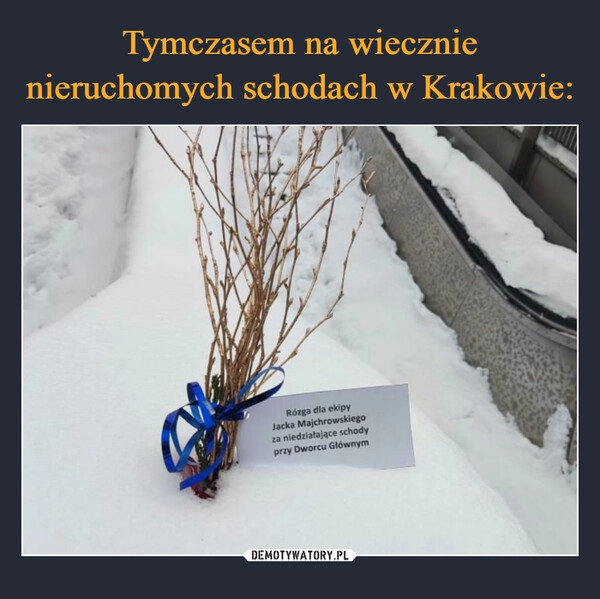 
    Tymczasem na wiecznie nieruchomych schodach w Krakowie: