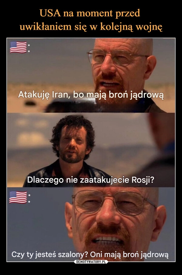 
    USA na moment przed 
uwikłaniem się w kolejną wojnę