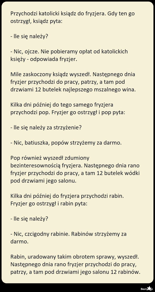 
    Ksiądz u fryzjera 