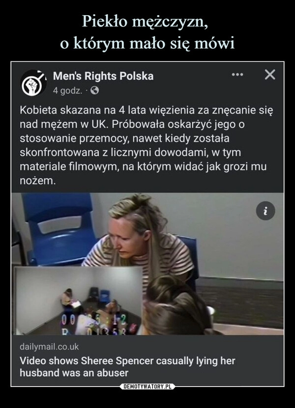 
    Piekło mężczyzn, 
o którym mało się mówi