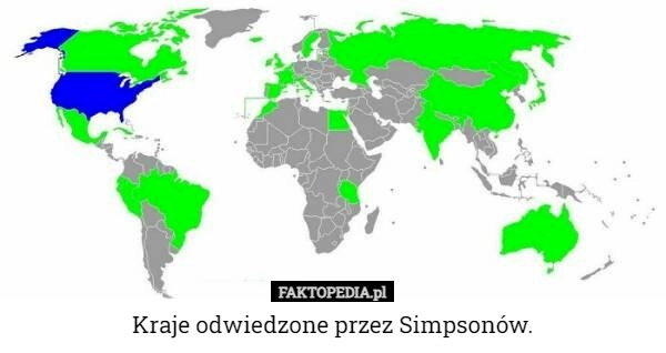 
    Kraje odwiedzone przez Simpsonów.