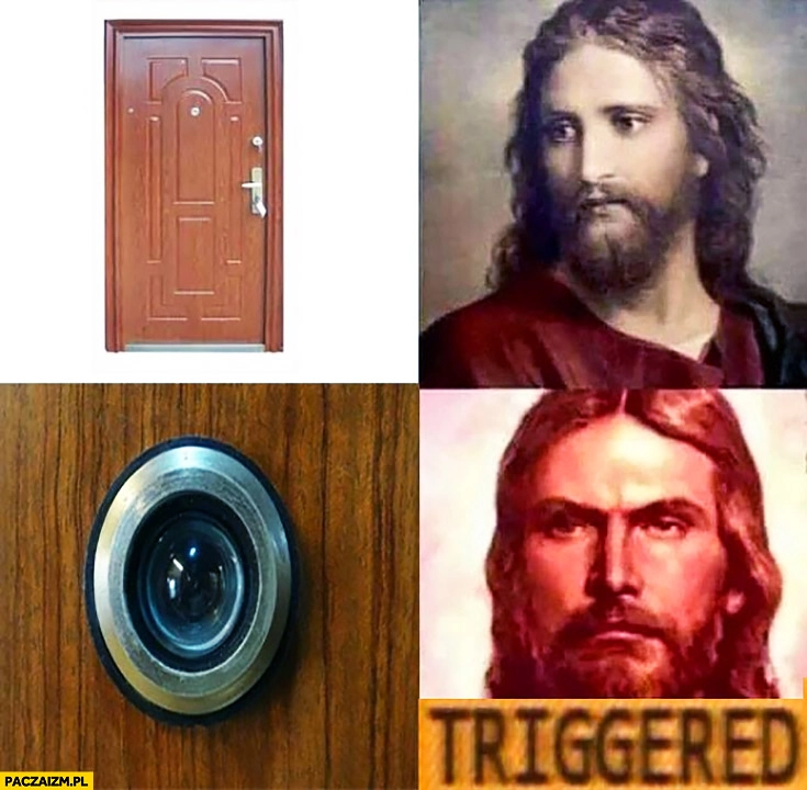 Jezus drzwi Judasz wizjer triggered