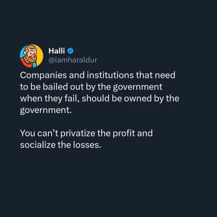 
    A concise take on bailouts and economic philosophy